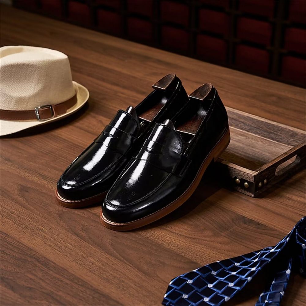 Mocassins Pour Hommes Cuir - Noir