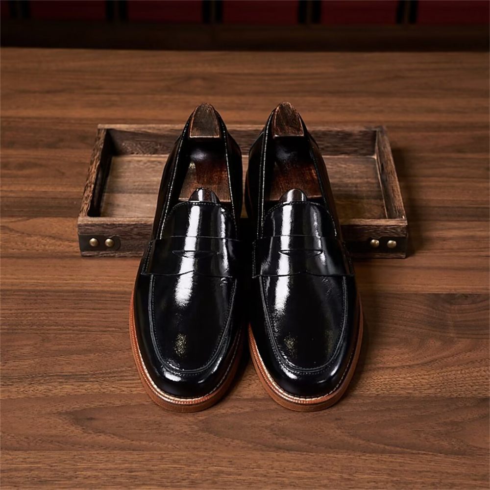 Mocassins Pour Hommes Cuir - Noir