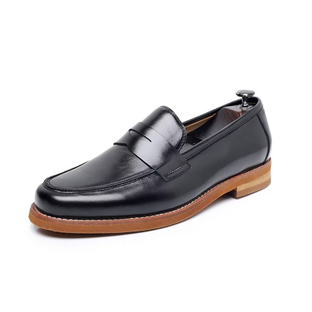 Mocassins Pour Hommes Cuir - Noir