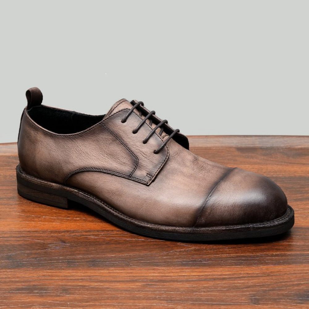 Mocassins Pour Hommes Cuir Chaussures Derby Élégantes - Chameau