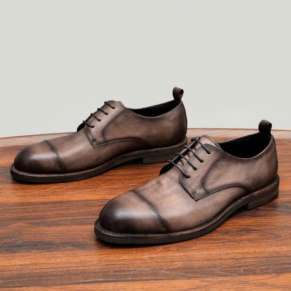 Mocassins Pour Hommes Cuir Chaussures Derby Élégantes - Chameau