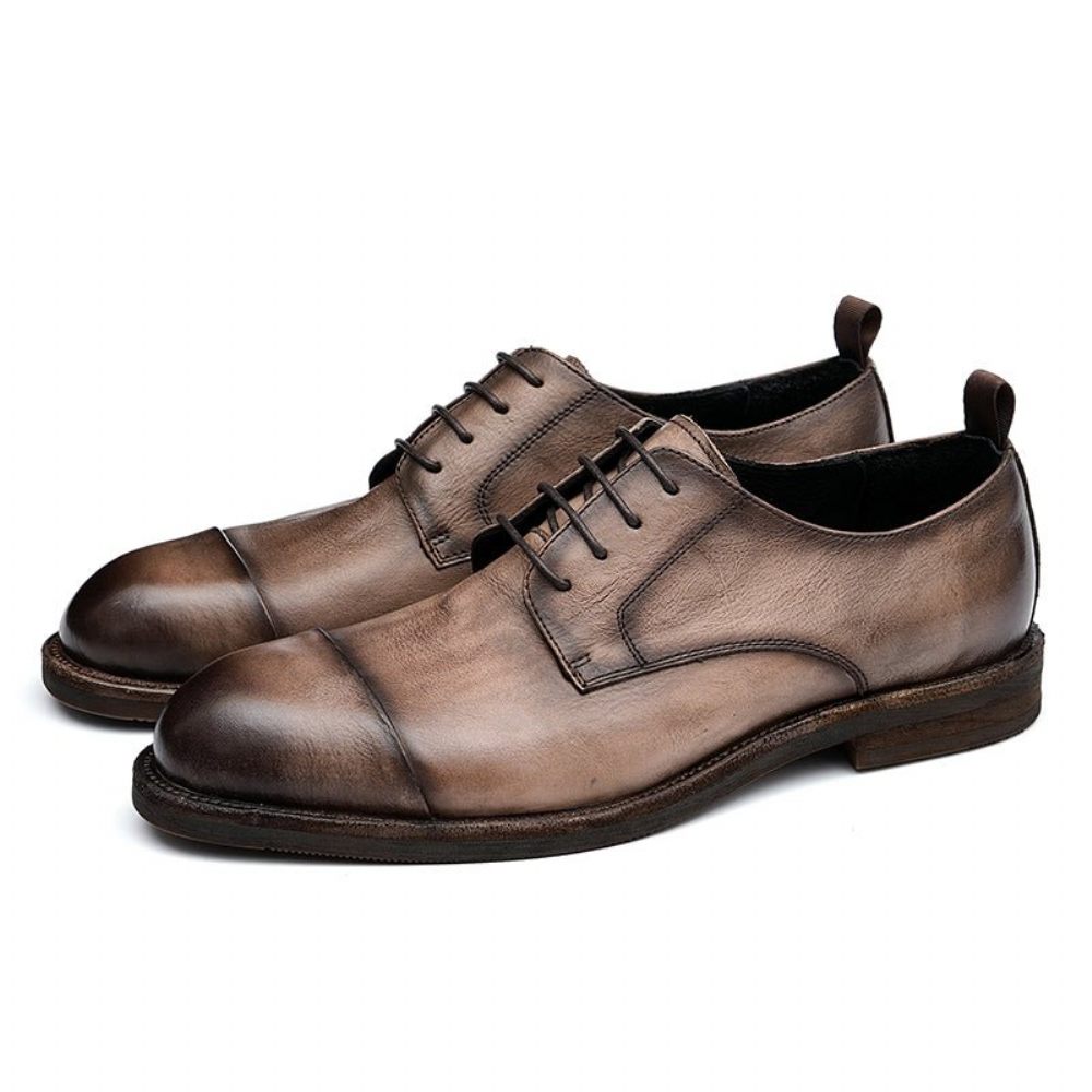 Mocassins Pour Hommes Cuir Chaussures Derby Élégantes - Chameau