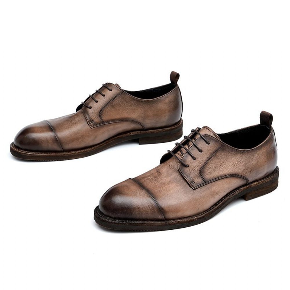 Mocassins Pour Hommes Cuir Chaussures Derby Élégantes - Chameau