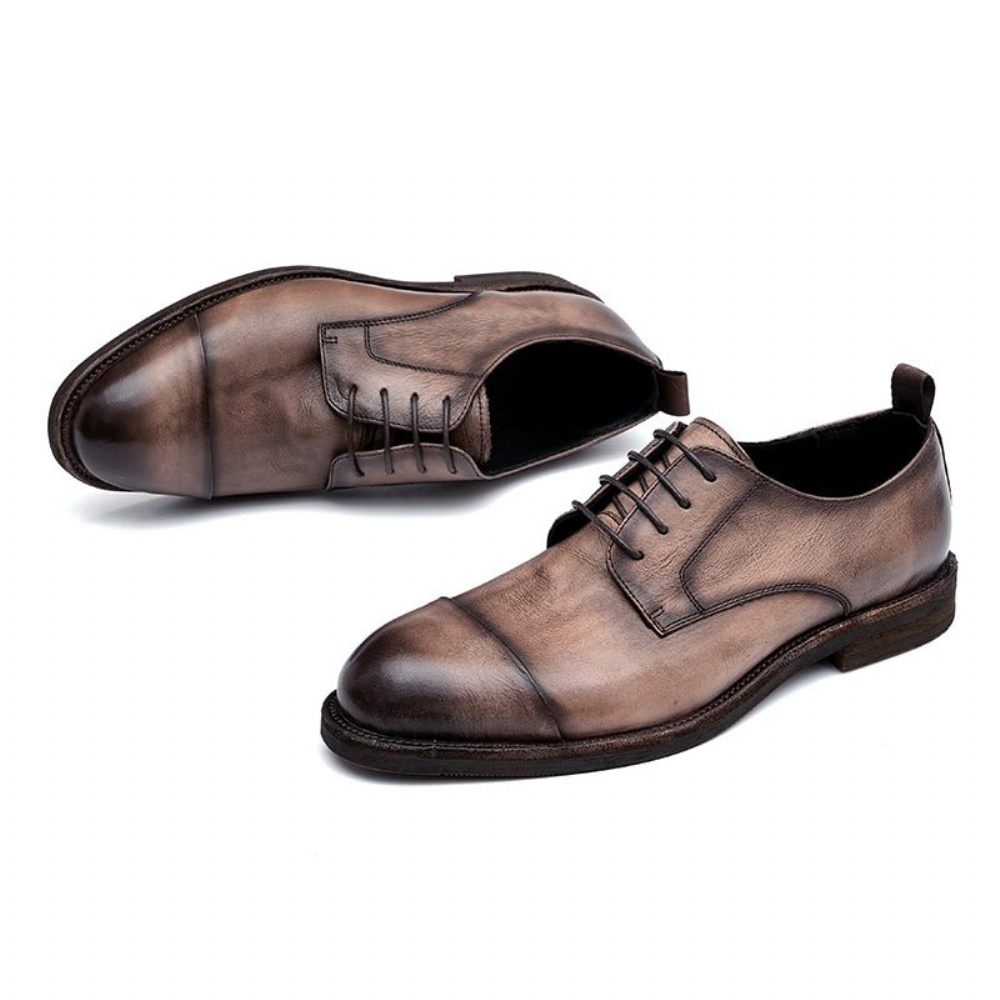 Mocassins Pour Hommes Cuir Chaussures Derby Élégantes - Chameau