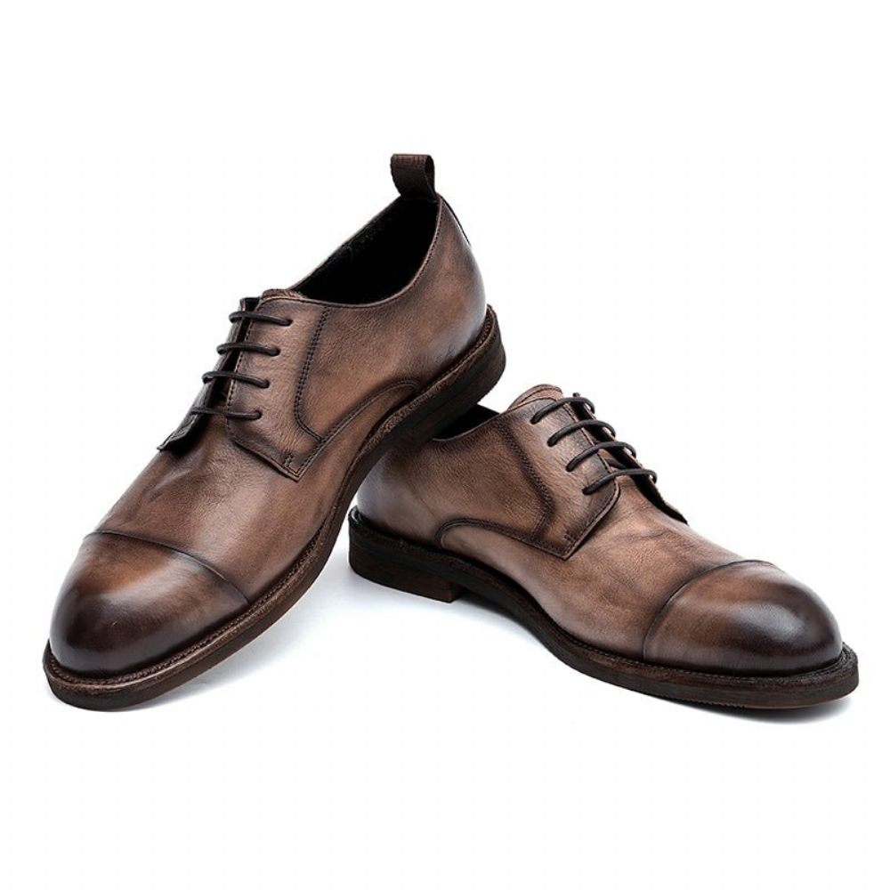 Mocassins Pour Hommes Cuir Chaussures Derby Élégantes - Chameau