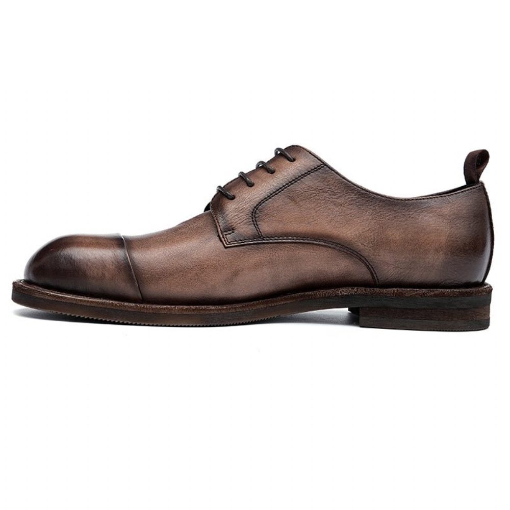 Mocassins Pour Hommes Cuir Chaussures Derby Élégantes - Chameau