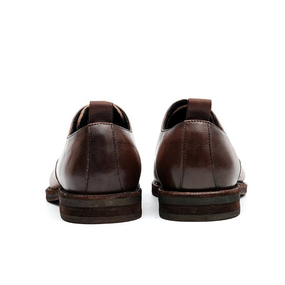 Mocassins Pour Hommes Cuir Chaussures Derby Élégantes - Chameau