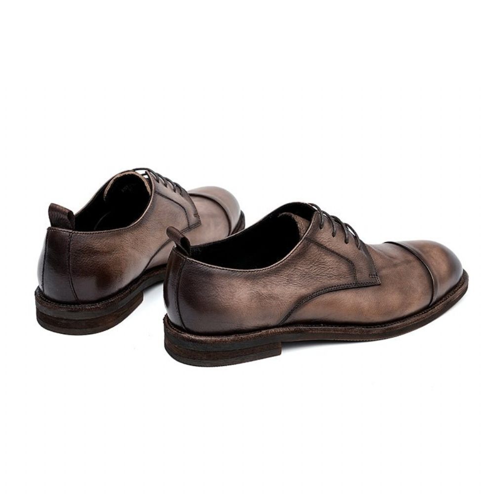 Mocassins Pour Hommes Cuir Chaussures Derby Élégantes - Chameau