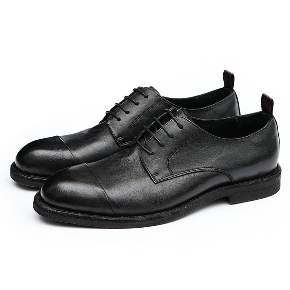 Mocassins Pour Hommes Cuir Chaussures Derby Élégantes - Noir