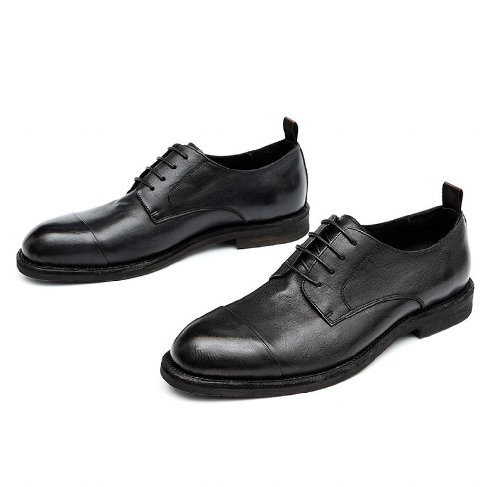 Mocassins Pour Hommes Cuir Chaussures Derby Élégantes - Noir