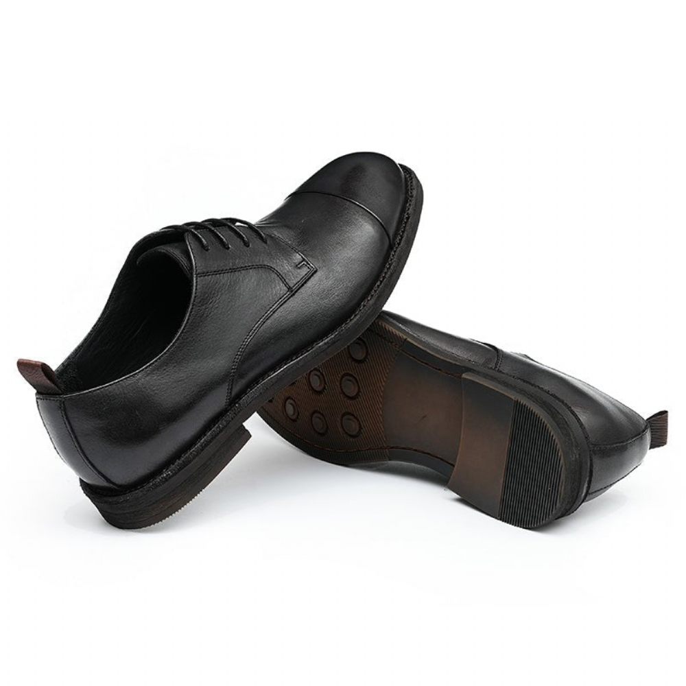 Mocassins Pour Hommes Cuir Chaussures Derby Élégantes - Noir