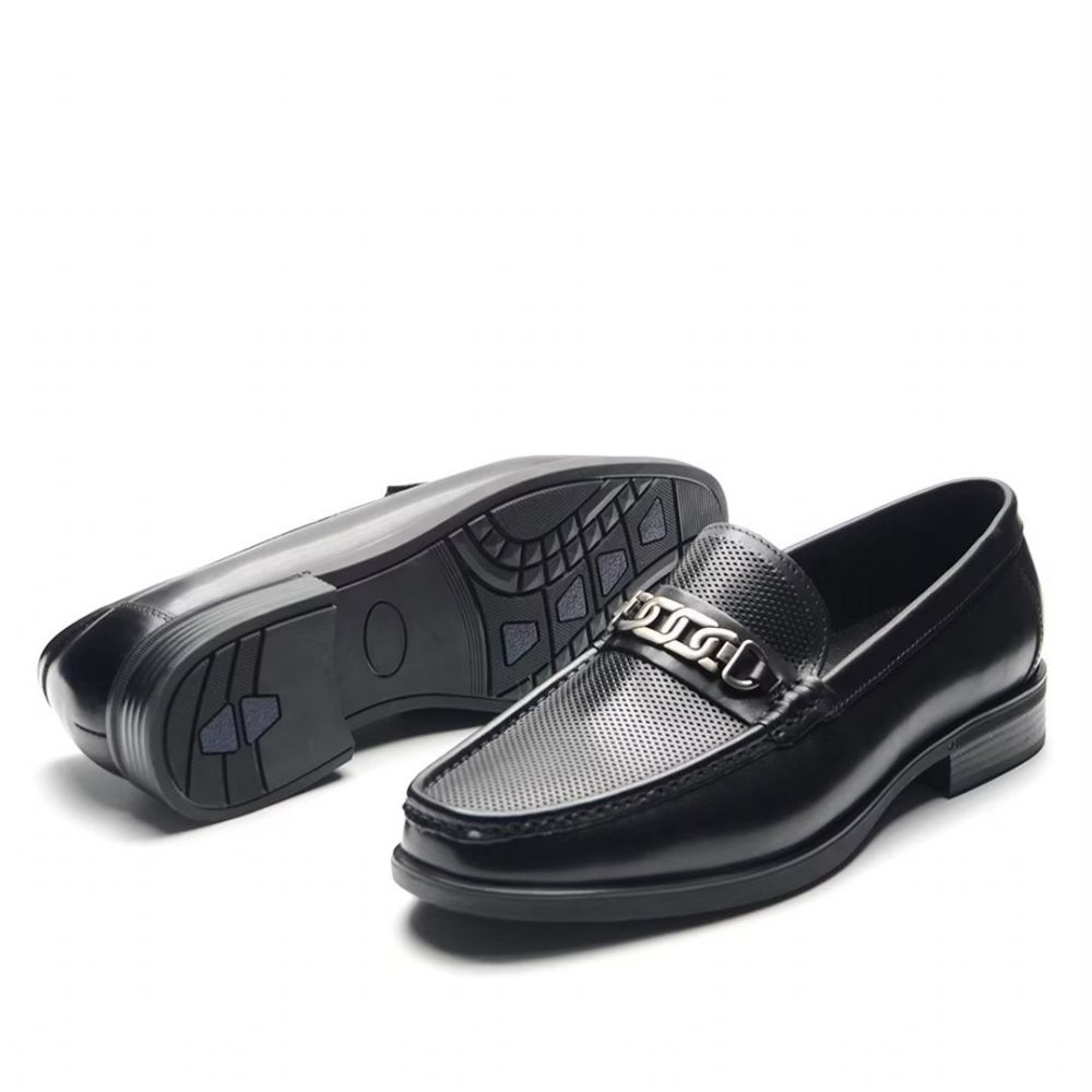 Mocassins Pour Hommes Cuir Décontractés Sophistiqués - Noir