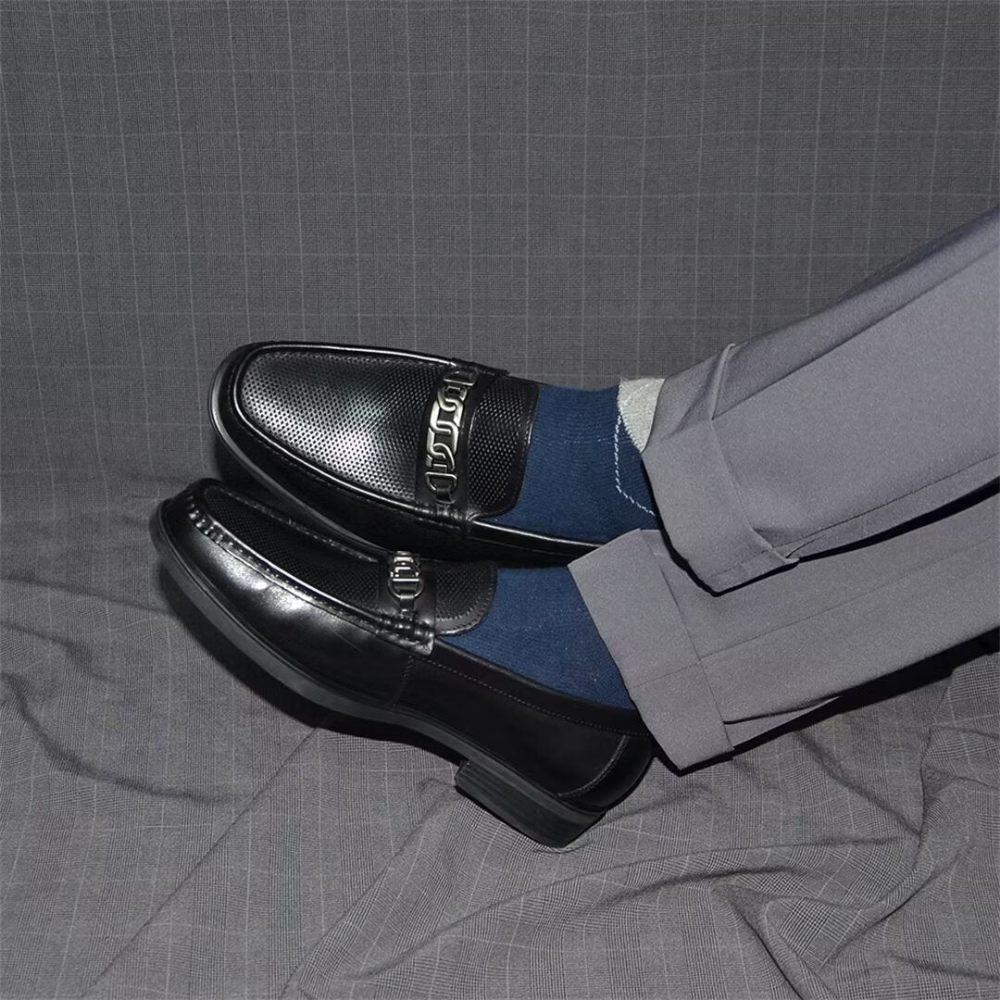 Mocassins Pour Hommes Cuir Décontractés Sophistiqués - Noir