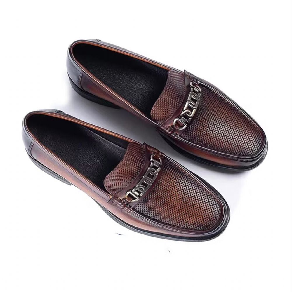 Mocassins Pour Hommes Cuir Décontractés Sophistiqués - Marron