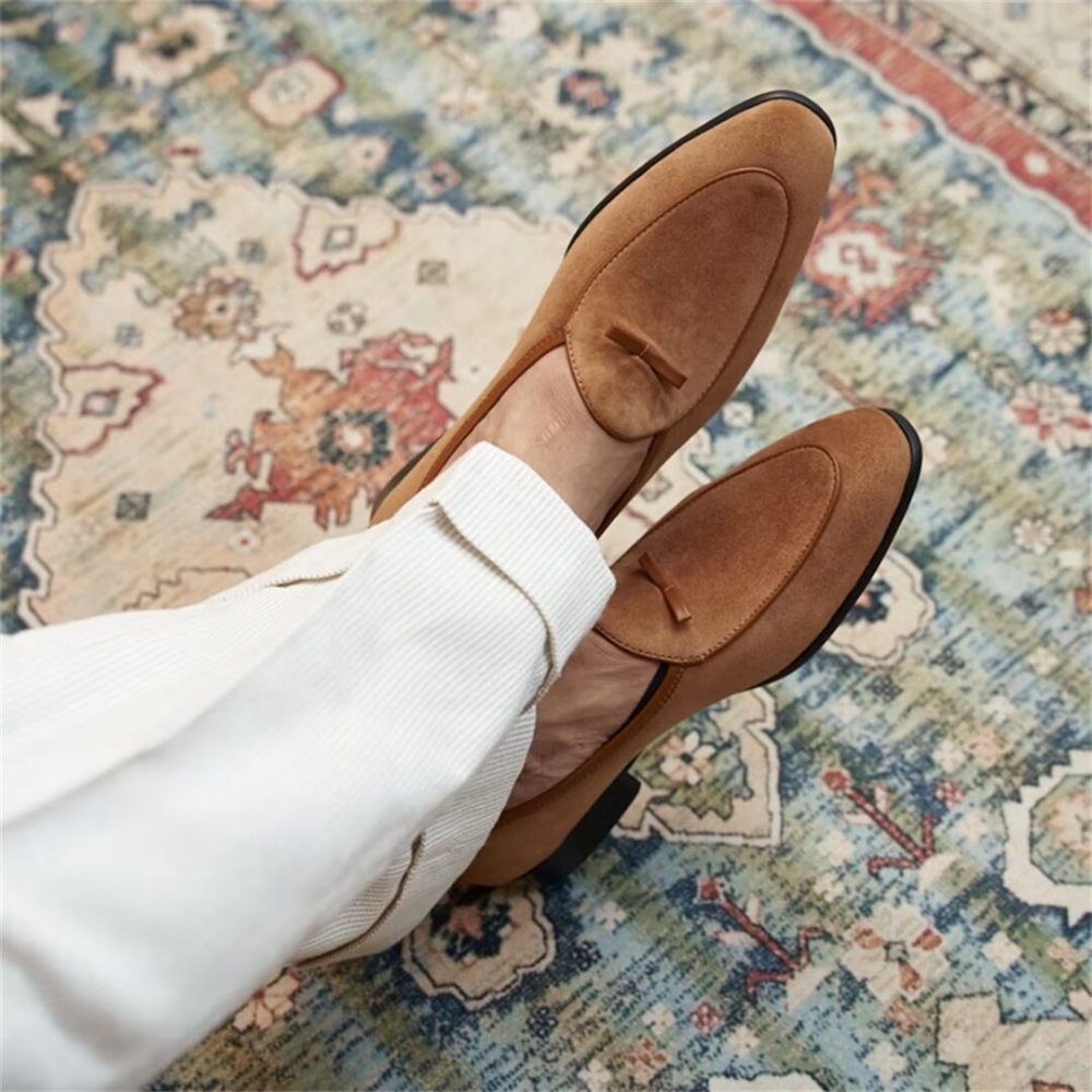 Mocassins Pour Hommes Cuir Vache - Camel