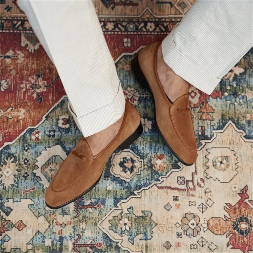 Mocassins Pour Hommes Cuir Vache - Camel