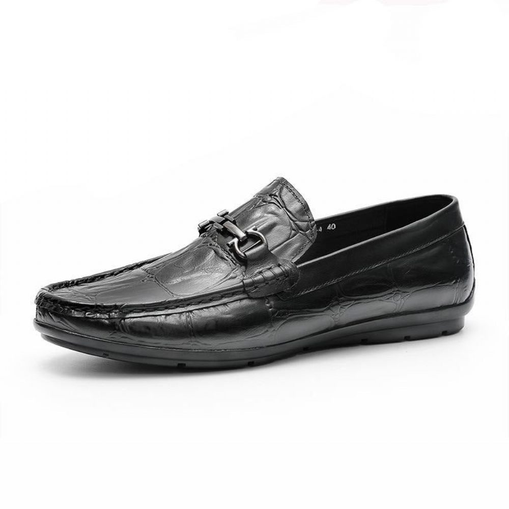 Mocassins Pour Hommes Derby Chics À Enfiler Cuir Croctex - Noir