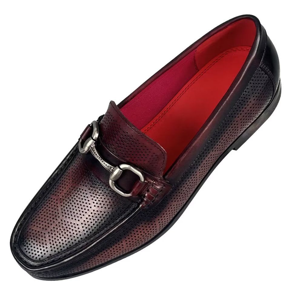 Mocassins Pour Hommes Élégants À Enfiler Cuir Véritable - Café