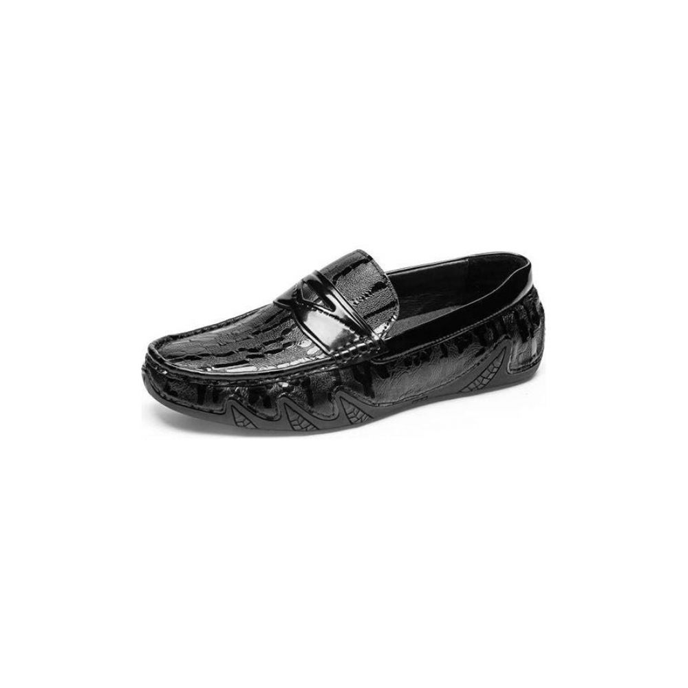 Mocassins Pour Hommes Élégants À Motif Croco