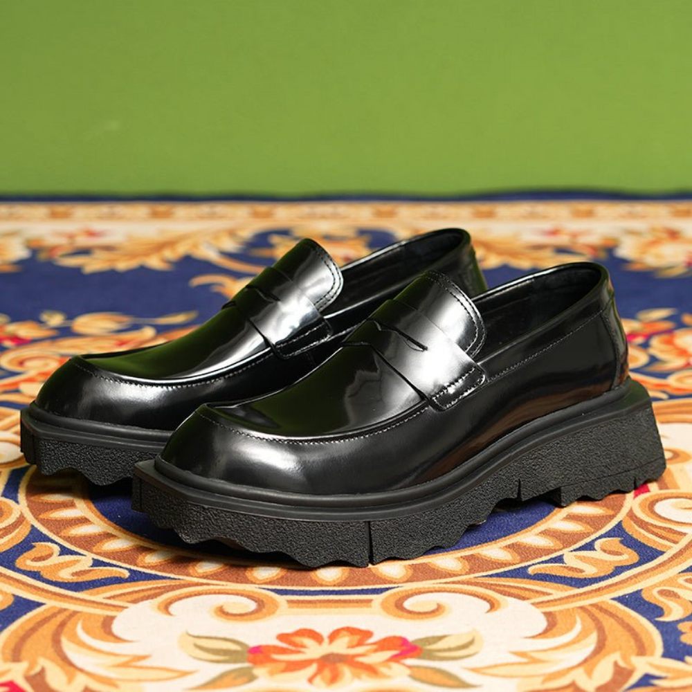 Mocassins Pour Hommes À Enfiler Aquaguard Gaufrés - Noir