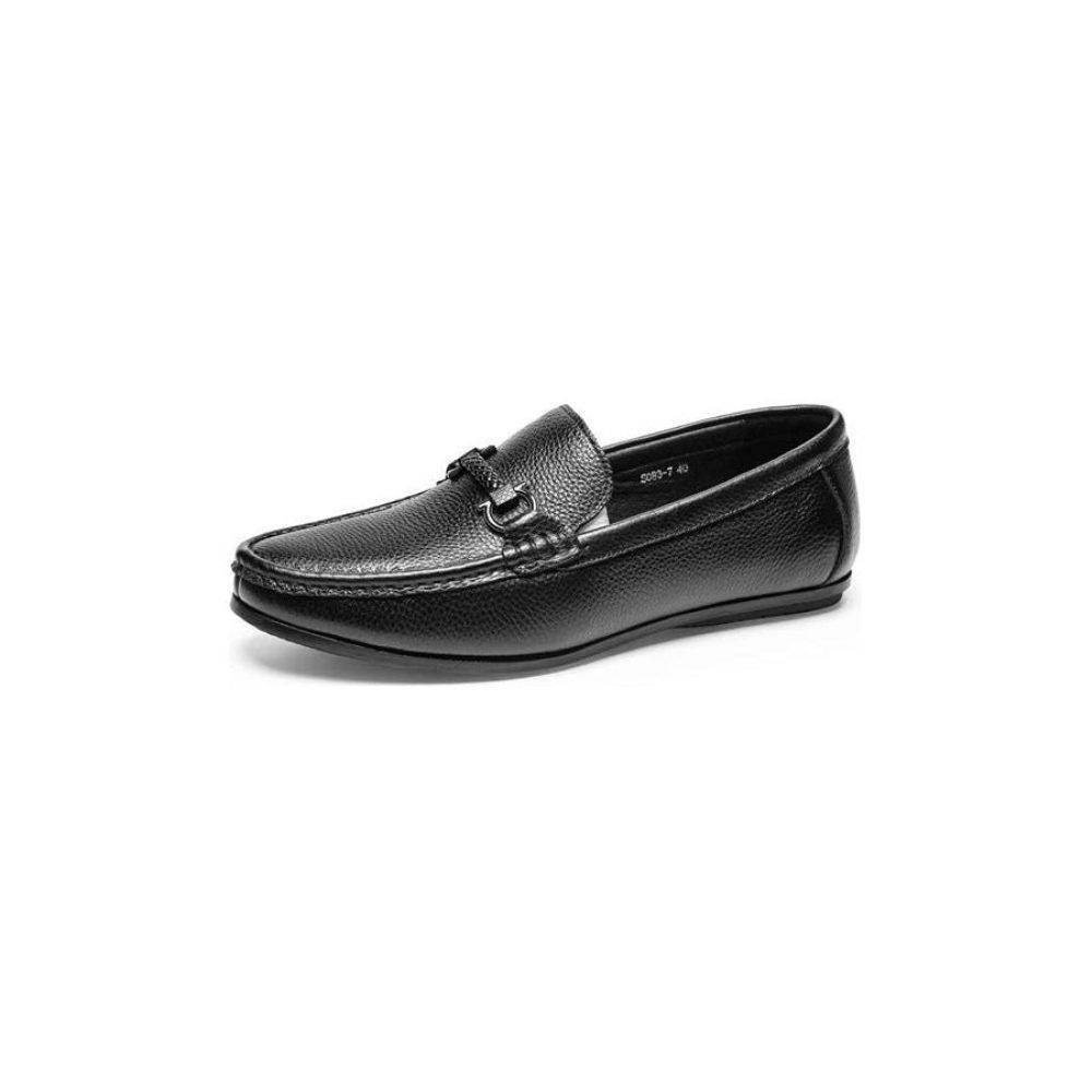 Mocassins Pour Hommes À Enfiler Bout Métal Exotique - Noir