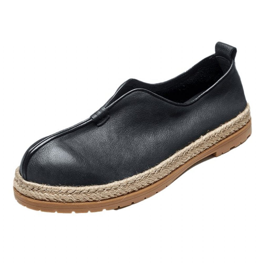 Mocassins Pour Hommes À Enfiler Chics Cuir Vache - Noir