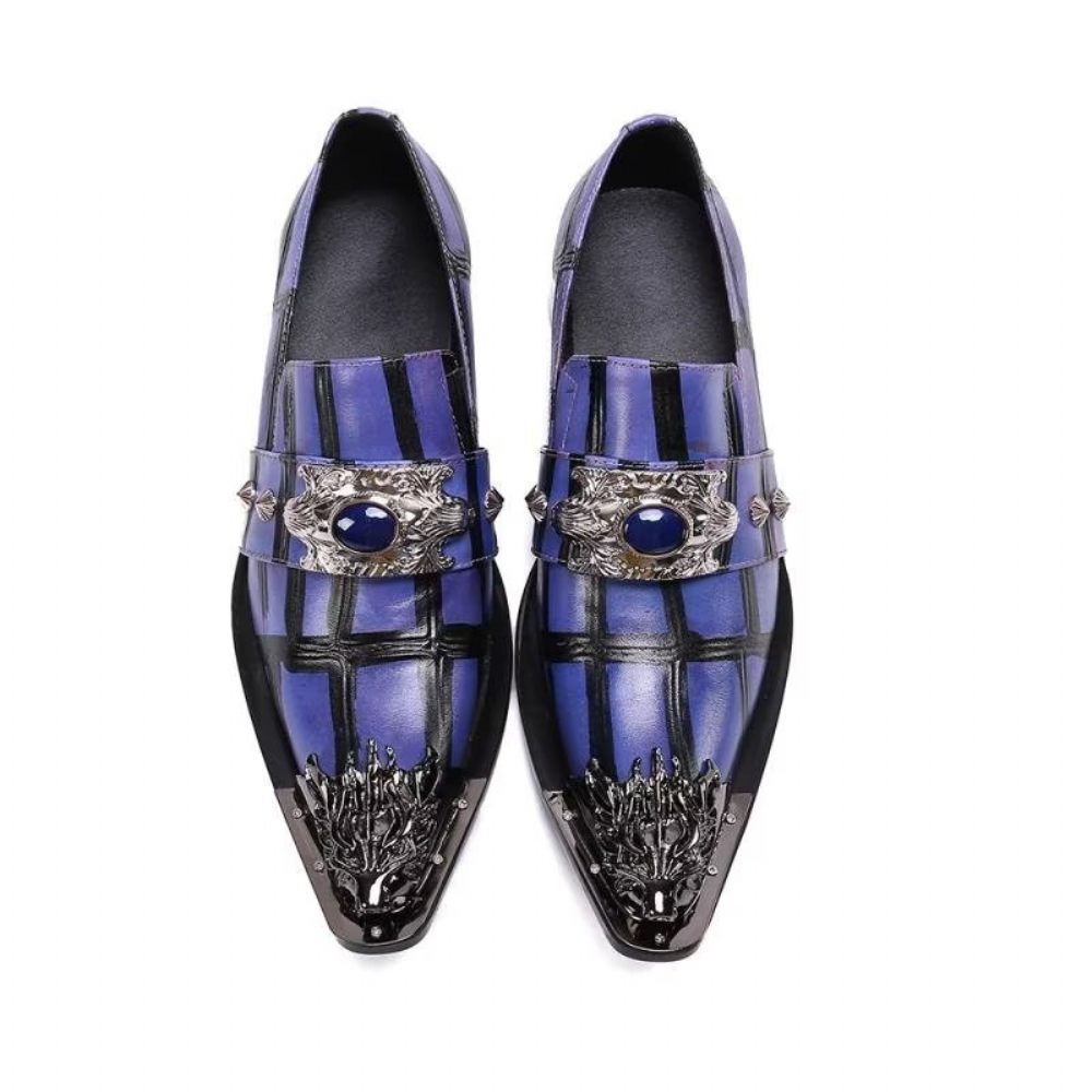 Mocassins Pour Hommes À Enfiler Cuir - Violet