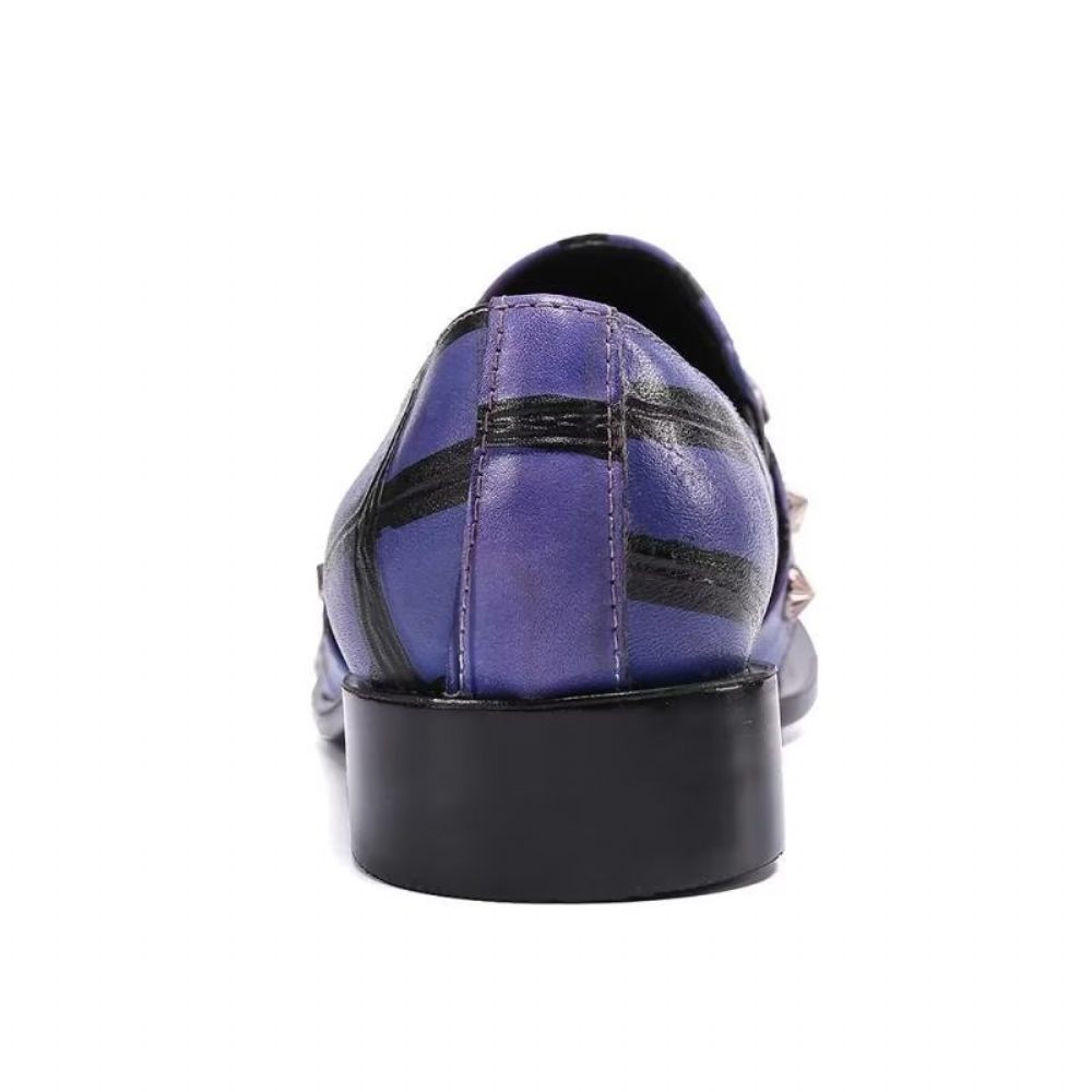 Mocassins Pour Hommes À Enfiler Cuir - Violet