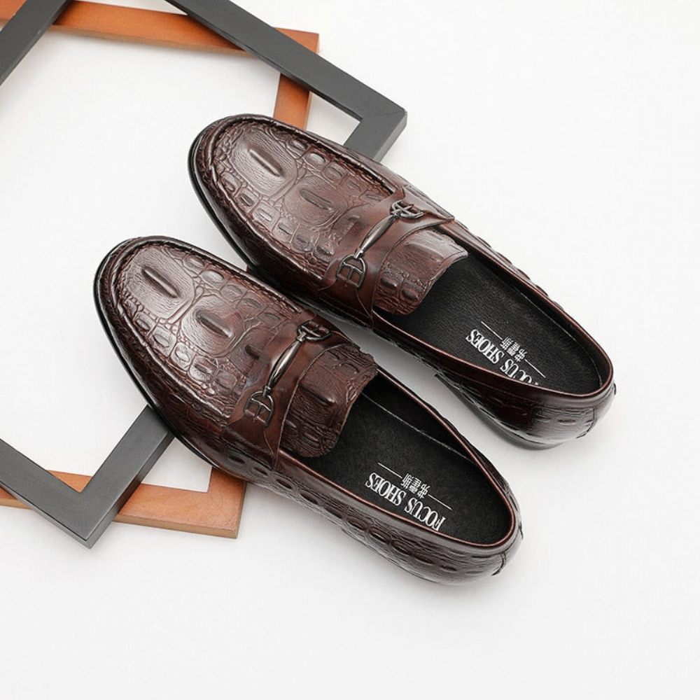 Mocassins Pour Hommes À Enfiler Cuir Crocbreeze Luxe - Café