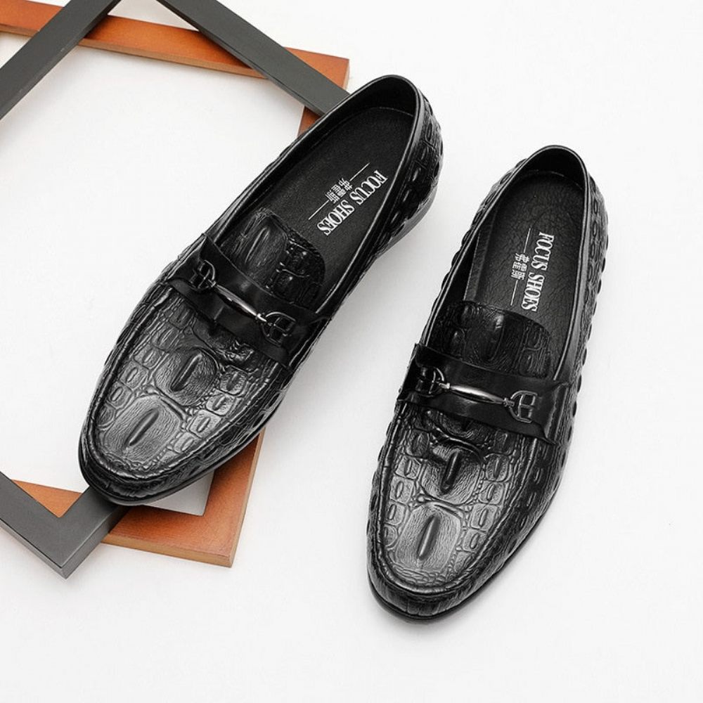 Mocassins Pour Hommes À Enfiler Cuir Crocbreeze Luxe - Noir