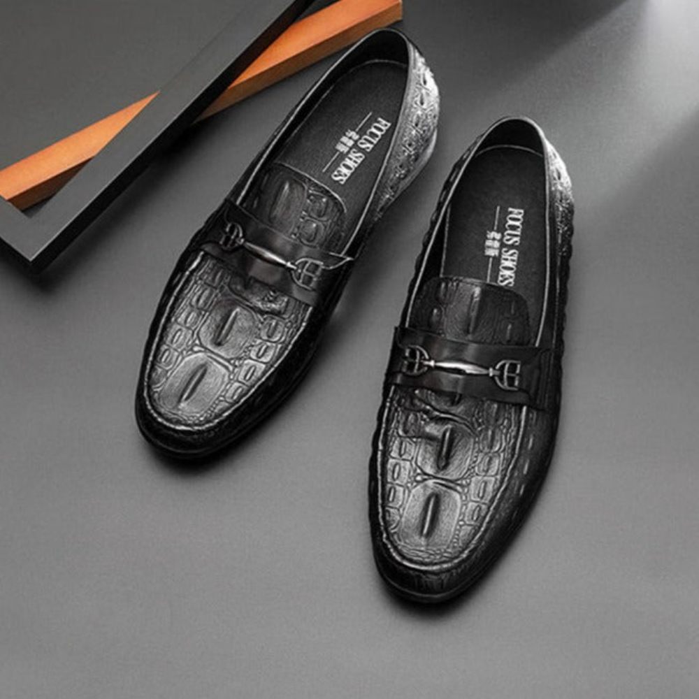 Mocassins Pour Hommes À Enfiler Cuir Crocbreeze Luxe - Noir