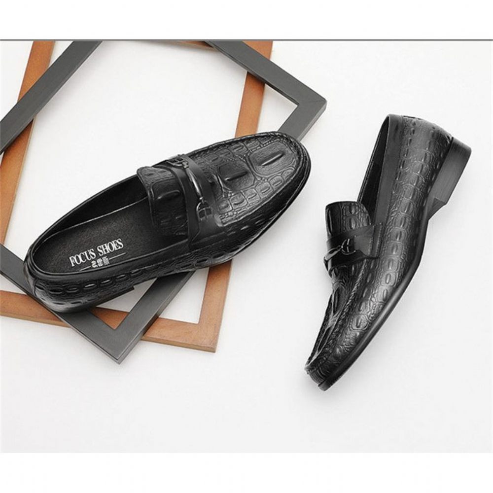 Mocassins Pour Hommes À Enfiler Cuir Crocbreeze Luxe - Noir