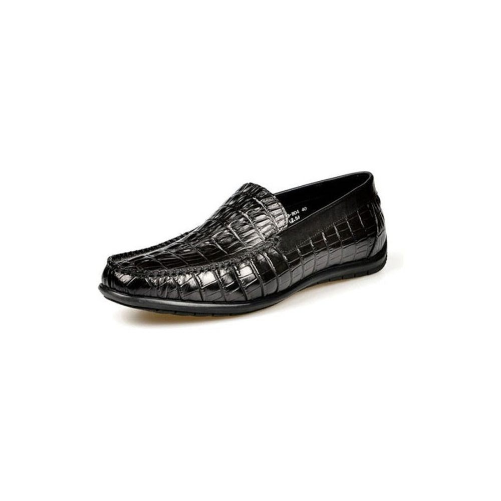 Mocassins Pour Hommes À Enfiler Cuir Crocodile Luxe