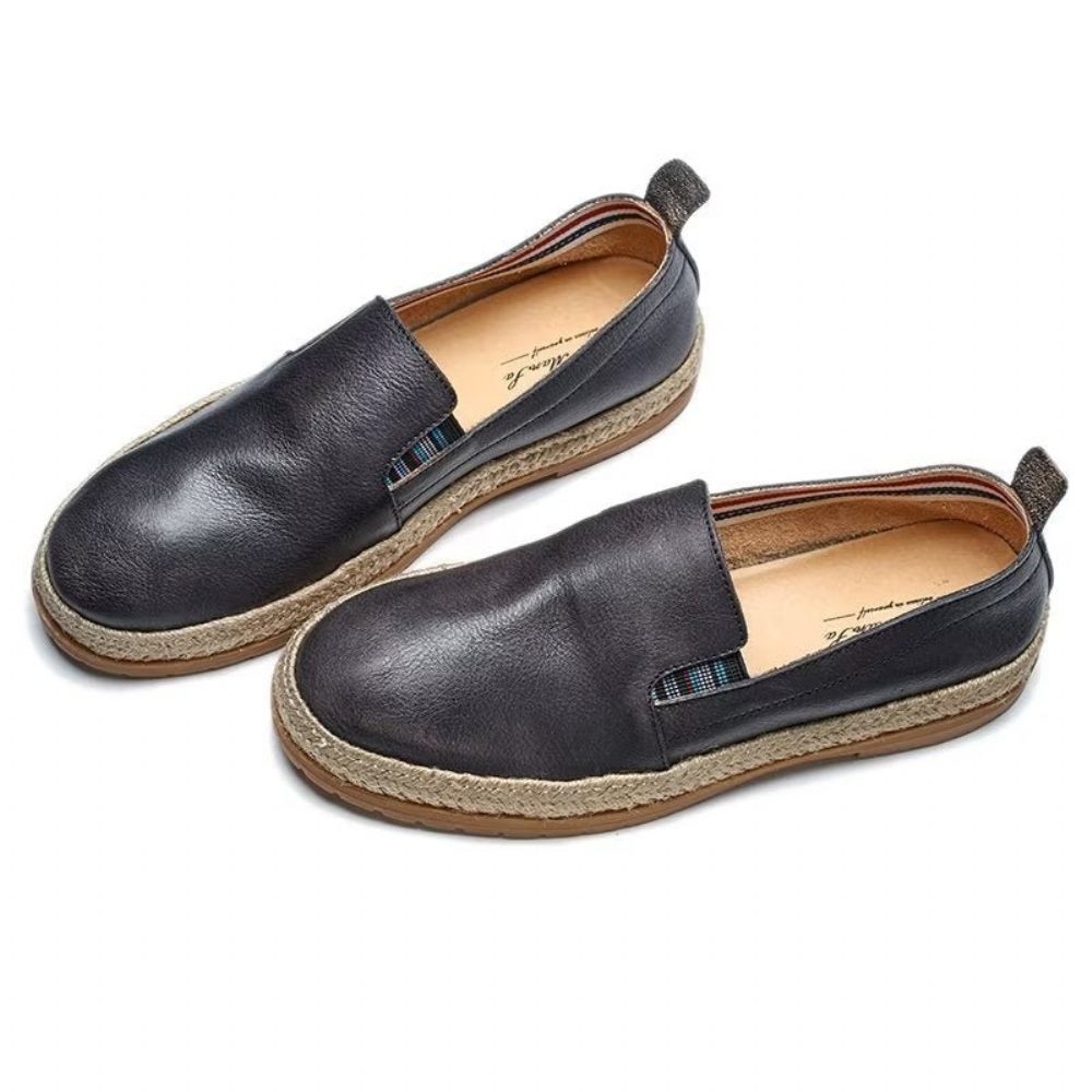 Mocassins Pour Hommes À Enfiler Cuir Vache - Noir