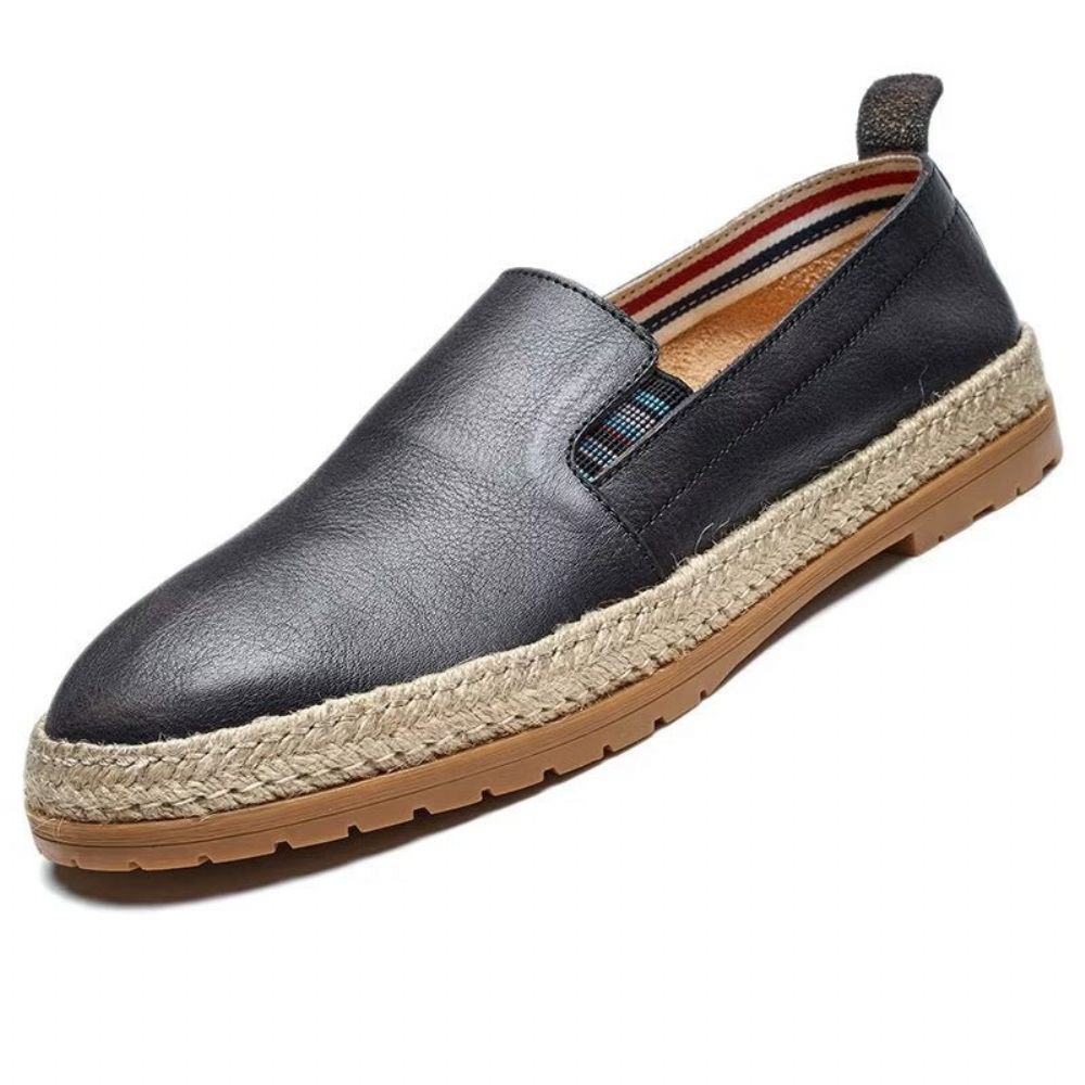 Mocassins Pour Hommes À Enfiler Cuir Vache - Noir