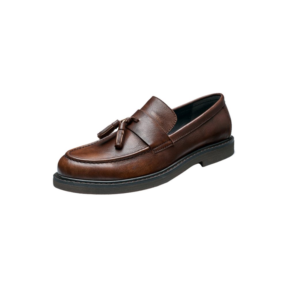 Mocassins Pour Hommes À Enfiler Cuir Vache - Café