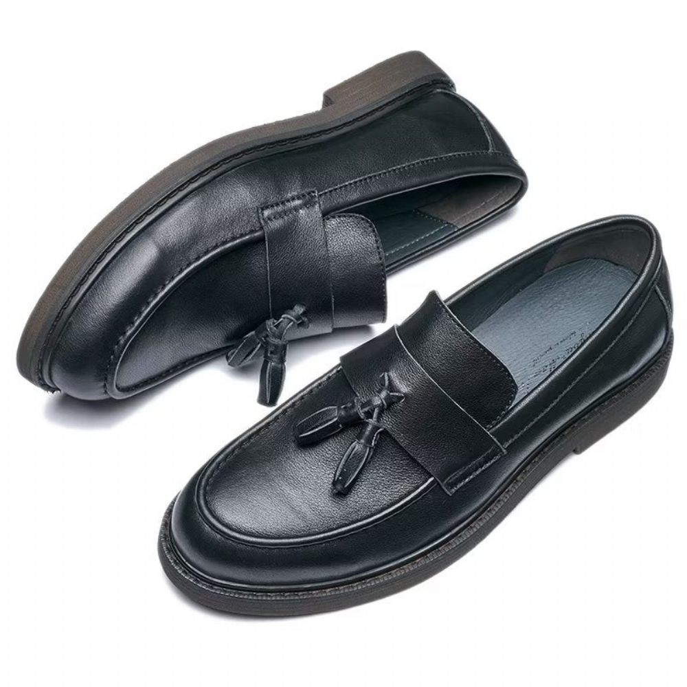 Mocassins Pour Hommes À Enfiler Cuir Vache - Noir