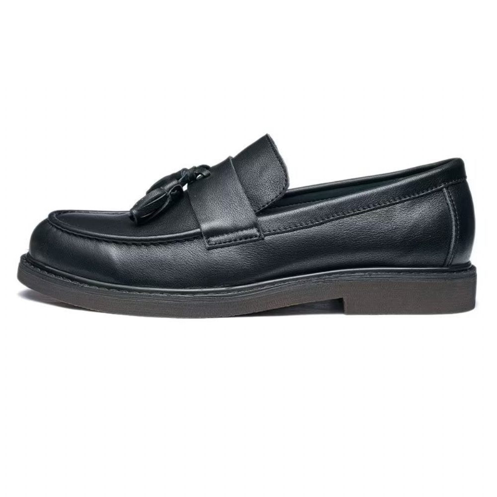 Mocassins Pour Hommes À Enfiler Cuir Vache - Noir