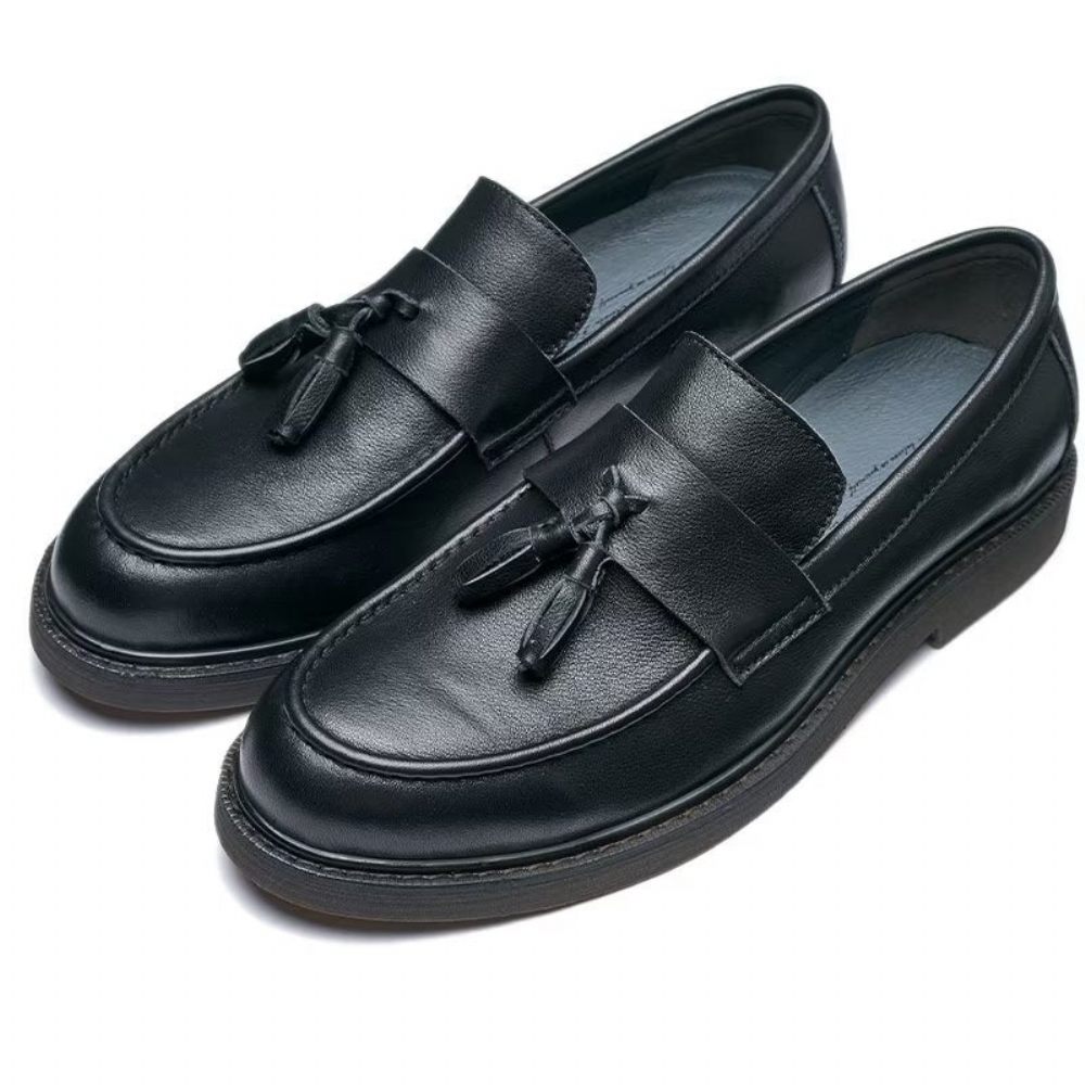 Mocassins Pour Hommes À Enfiler Cuir Vache - Noir