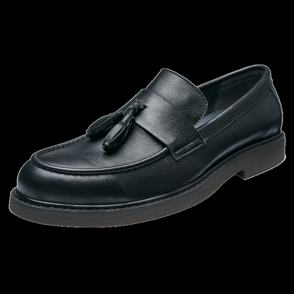 Mocassins Pour Hommes À Enfiler Cuir Vache - Noir