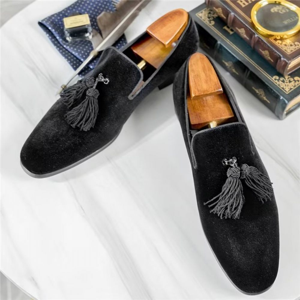 Mocassins Pour Hommes À Enfiler Cuir Vache - Noir