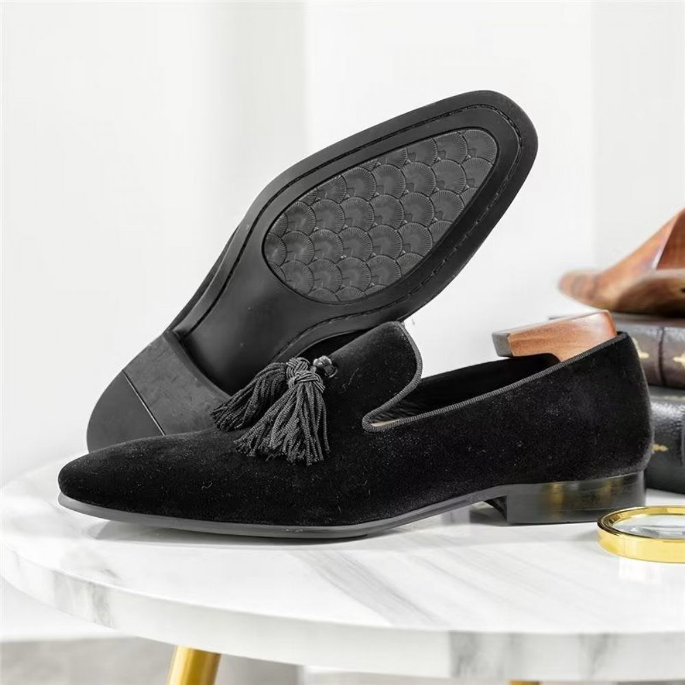 Mocassins Pour Hommes À Enfiler Cuir Vache - Noir