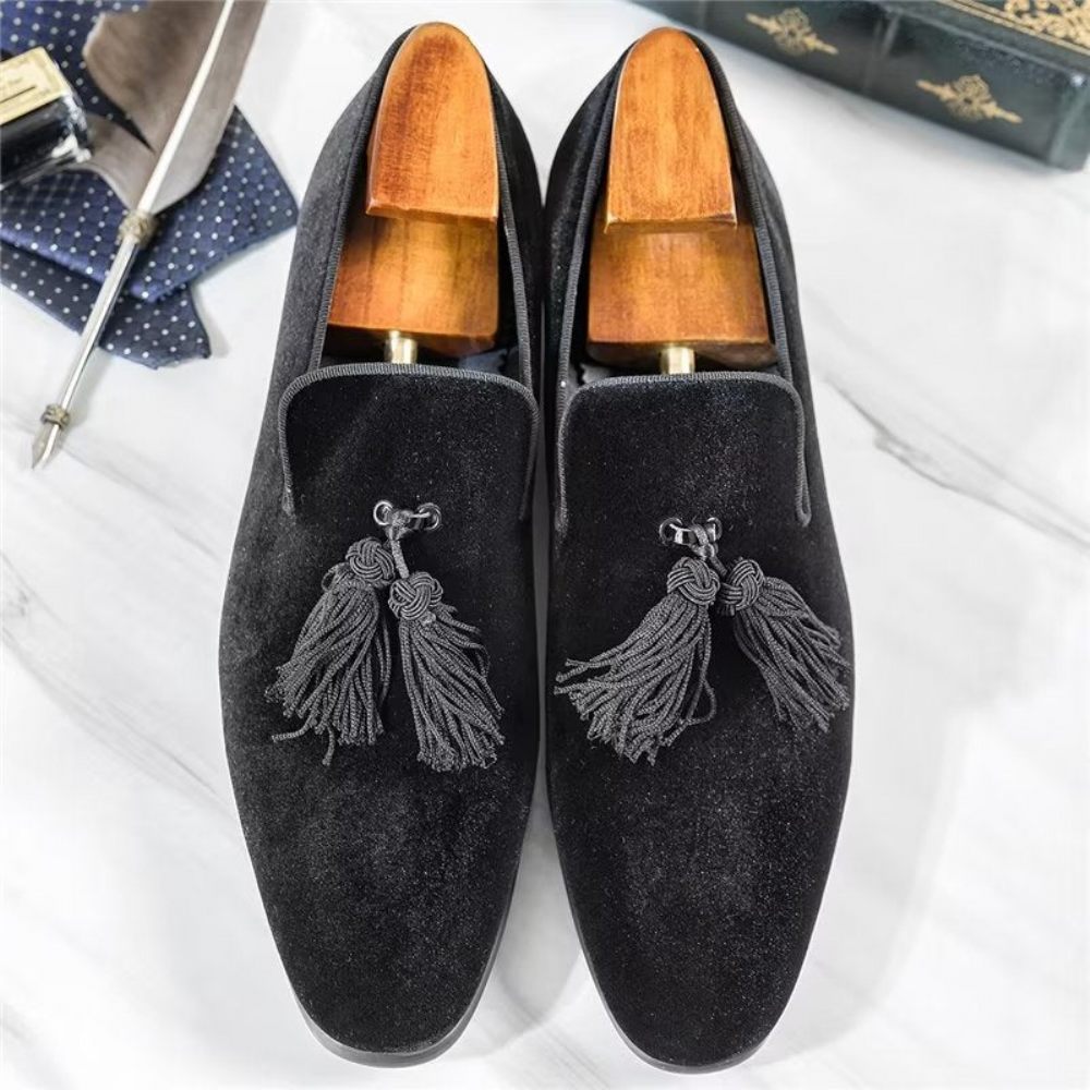 Mocassins Pour Hommes À Enfiler Cuir Vache - Noir