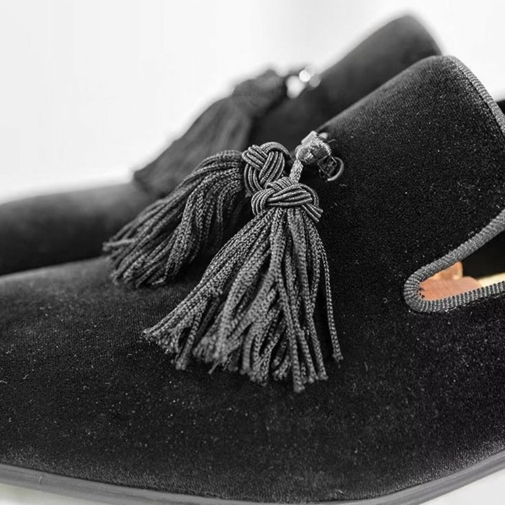 Mocassins Pour Hommes À Enfiler Cuir Vache - Noir