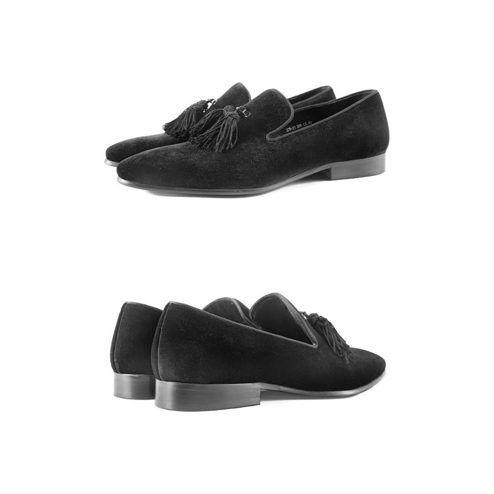 Mocassins Pour Hommes À Enfiler Cuir Vache - Noir