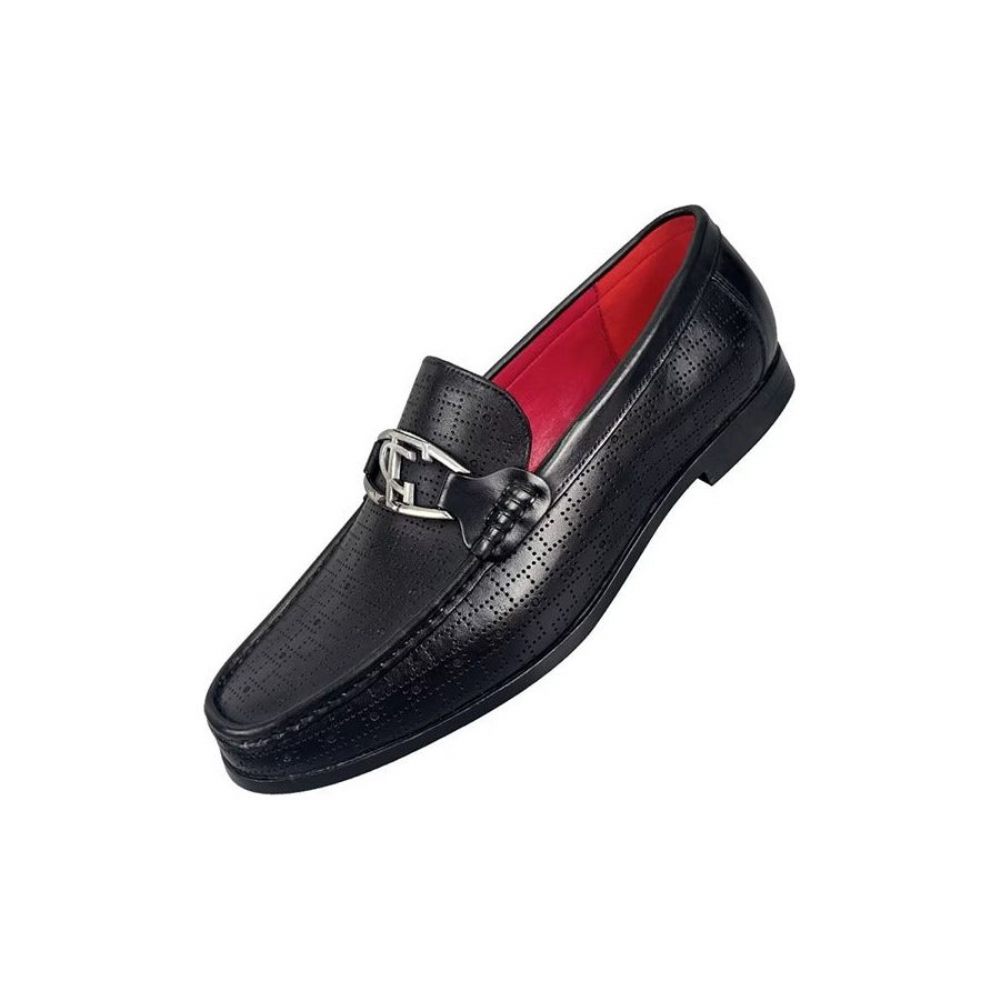 Mocassins Pour Hommes À Enfiler Cuir Véritable Modish - Noir