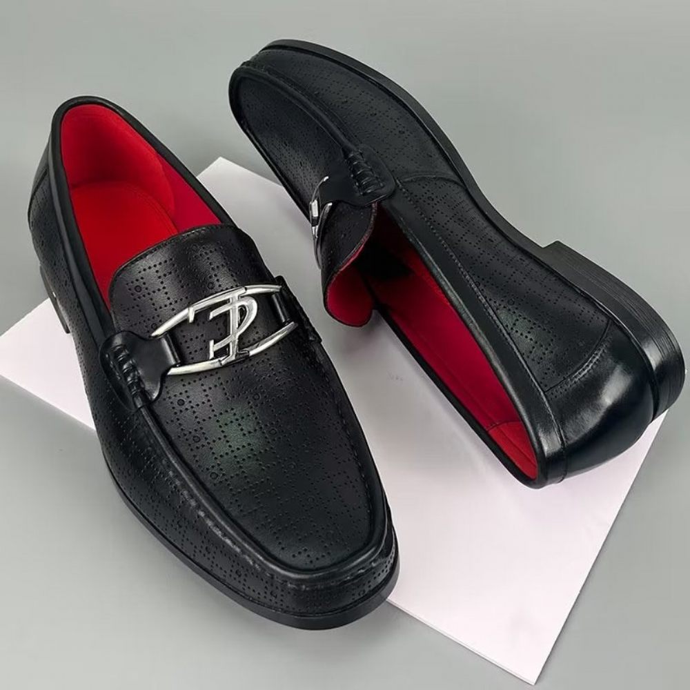 Mocassins Pour Hommes À Enfiler Cuir Véritable Modish - Noir