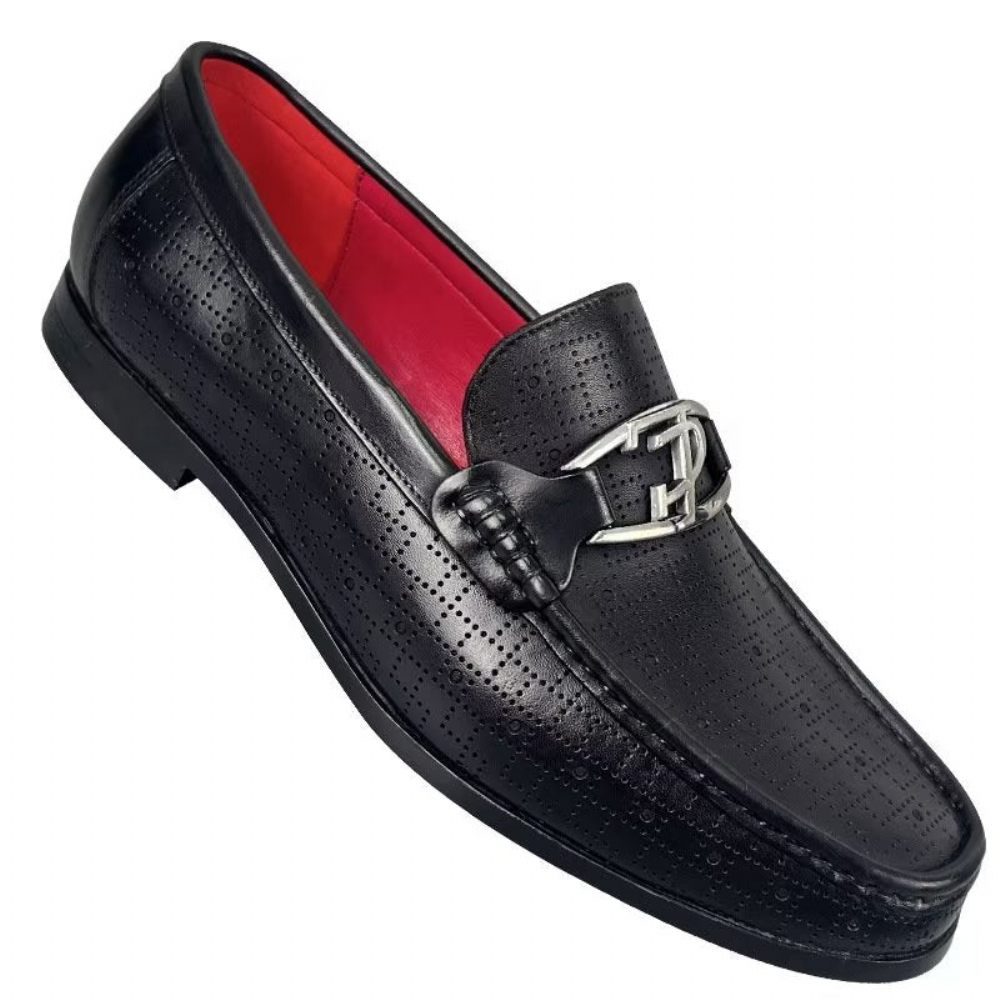 Mocassins Pour Hommes À Enfiler Cuir Véritable Modish - Noir