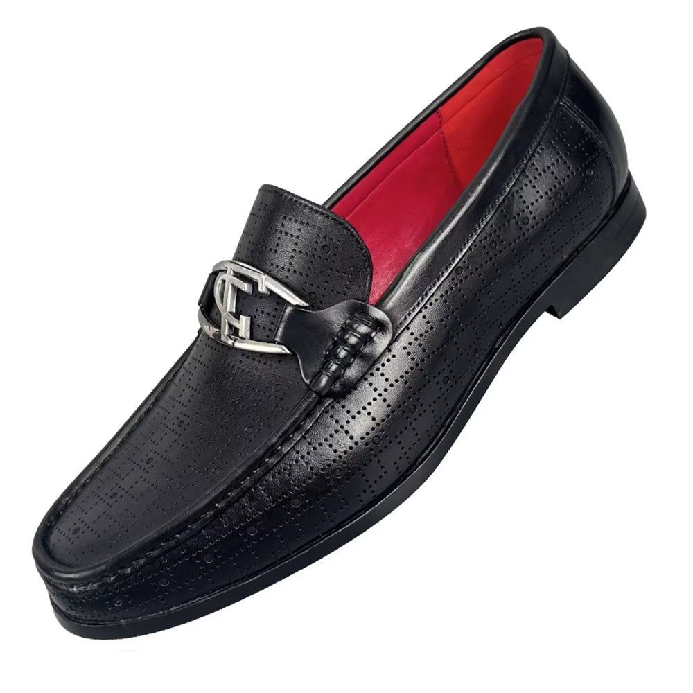 Mocassins Pour Hommes À Enfiler Cuir Véritable Modish - Noir