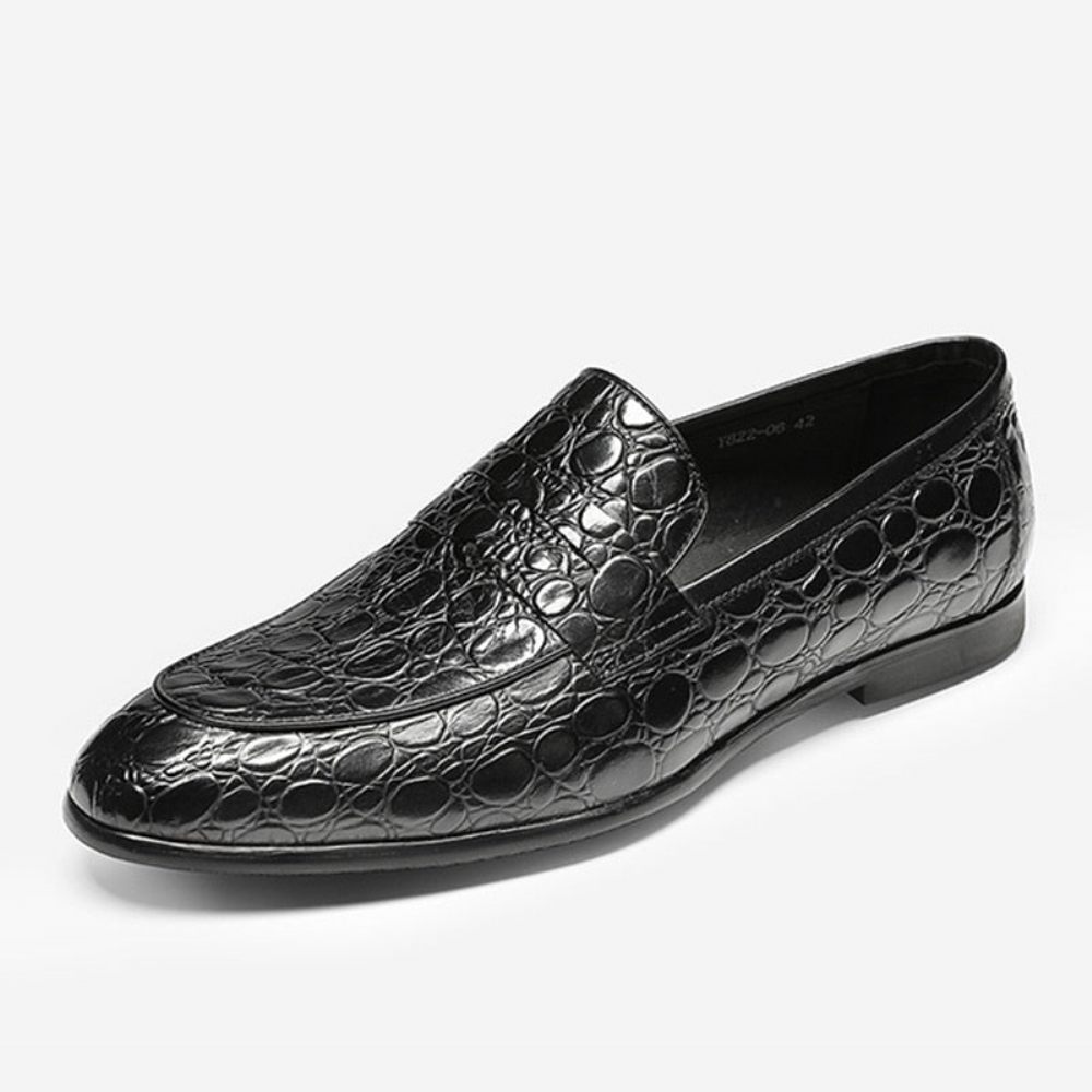 Mocassins Pour Hommes À Enfiler D'été Luxe Croctex - Noir